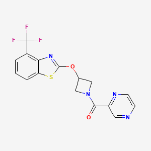Pyrazin-2-yl(3-((4-(trifluoromethyl)benzo[d]thiazol-2-yl)oxy)azetidin-1-yl)methanone