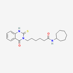 N-cycloheptyl-6-(4-oxo-2-thioxo-1,2-dihydroquinazolin-3(4H)-yl)hexanamide