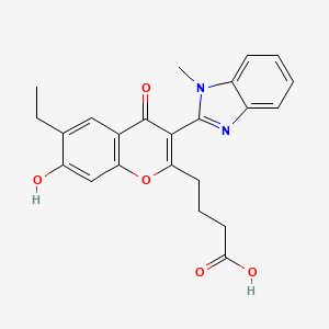 4-(6-ethyl-7-hydroxy-3-(1-methyl-1H-benzo[d]imidazol-2-yl)-4-oxo-4H-chromen-2-yl)butanoic acid