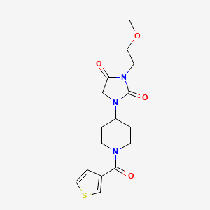 3-(2-Methoxyethyl)-1-(1-(thiophene-3-carbonyl)piperidin-4-yl)imidazolidine-2,4-dione