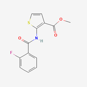 molecular formula C13H10FNO3S B2502747 Methyl 2-(2-fluorobenzamido)thiophene-3-carboxylate CAS No. 864940-27-2