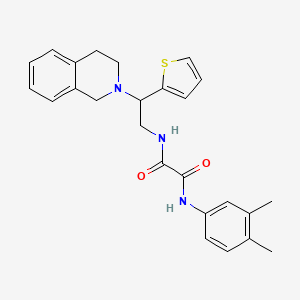 molecular formula C25H27N3O2S B2502757 N'-(3,4-dimethylphenyl)-N-[2-(1,2,3,4-tetrahydroisoquinolin-2-yl)-2-(thiophen-2-yl)ethyl]ethanediamide CAS No. 898452-76-1