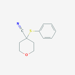 molecular formula C12H13NOS B2502789 4-(phenylsulfanyl)oxane-4-carbonitrile CAS No. 1494159-66-8