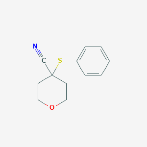 molecular formula C12H13NOS B2502789 4-(phenylthio)tetrahydro-2H-pyran-4-carbonitrile CAS No. 1494159-66-8