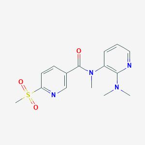 molecular formula C15H18N4O3S B2502792 N-[2-(Dimethylamino)pyridin-3-yl]-N-methyl-6-methylsulfonylpyridine-3-carboxamide CAS No. 2249366-55-8