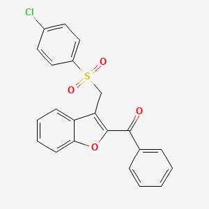 (3-{[(4-Chlorophenyl)sulfonyl]methyl}-1-benzofuran-2-yl)(phenyl)methanone