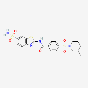 molecular formula C20H22N4O5S3 B2502798 4-((3-methylpiperidin-1-yl)sulfonyl)-N-(6-sulfamoylbenzo[d]thiazol-2-yl)benzamide CAS No. 683259-43-0