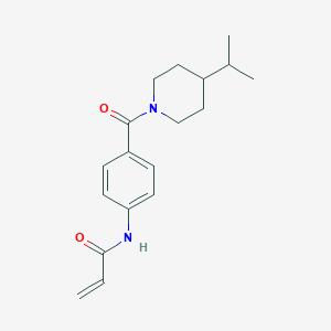 molecular formula C18H24N2O2 B2502803 N-[4-(4-Propan-2-ylpiperidine-1-carbonyl)phenyl]prop-2-enamide CAS No. 2411296-90-5
