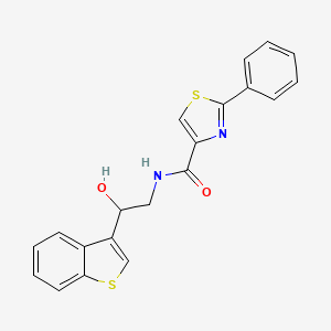molecular formula C20H16N2O2S2 B2502813 N-[2-(1-benzothiophen-3-yl)-2-hydroxyethyl]-2-phenyl-1,3-thiazole-4-carboxamide CAS No. 2034602-38-3