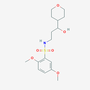 molecular formula C16H25NO6S B2502830 N-[3-hydroxy-3-(oxan-4-yl)propyl]-2,5-dimethoxybenzene-1-sulfonamide CAS No. 2034484-43-8