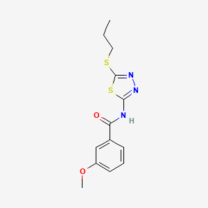 molecular formula C13H15N3O2S2 B2502843 3-methoxy-N-[5-(propylsulfanyl)-1,3,4-thiadiazol-2-yl]benzamide CAS No. 393567-25-4