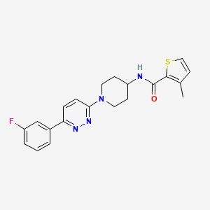 molecular formula C21H21FN4OS B2502864 N-{1-[6-(3-fluorophenyl)pyridazin-3-yl]piperidin-4-yl}-3-methylthiophene-2-carboxamide CAS No. 1396862-92-2