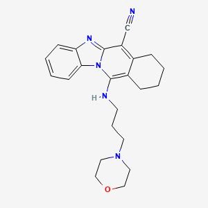molecular formula C23H27N5O B2502894 11-((3-Morpholinopropyl)amino)-7,8,9,10-tetrahydrobenzo[4,5]imidazo[1,2-b]isoquinoline-6-carbonitrile CAS No. 459192-00-8