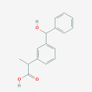 molecular formula C16H16O3 B025029 2-(3-(Hydroxy(phenyl)methyl)phenyl)propanoic acid CAS No. 59960-32-6