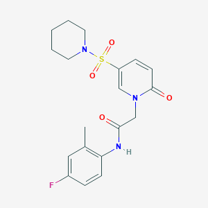 molecular formula C19H22FN3O4S B2502905 N-(4-fluoro-2-methylphenyl)-2-[2-oxo-5-(piperidin-1-ylsulfonyl)pyridin-1(2H)-yl]acetamide CAS No. 1251698-24-4