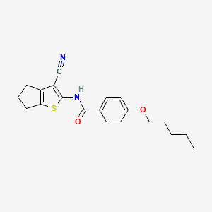 molecular formula C20H22N2O2S B2502927 N-{3-cyano-4H,5H,6H-cyclopenta[b]thiophen-2-yl}-4-(pentyloxy)benzamide CAS No. 477555-57-0
