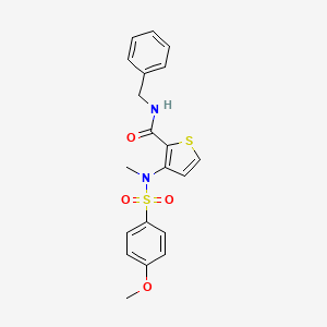 molecular formula C20H20N2O4S2 B2502996 N-benzyl-3-(N-methyl4-methoxybenzenesulfonamido)thiophene-2-carboxamide CAS No. 1115933-57-7