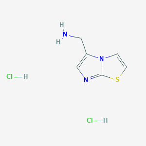 molecular formula C6H9Cl2N3S B2502999 Imidazo[2,1-b]thiazol-5-ylmethanamine dihydrochloride CAS No. 1803588-10-4
