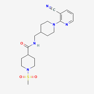 molecular formula C19H27N5O3S B2503008 N-((1-(3-cyanopyridin-2-yl)piperidin-4-yl)methyl)-1-(methylsulfonyl)piperidine-4-carboxamide CAS No. 1797953-38-8