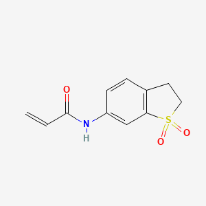 molecular formula C11H11NO3S B2503062 N-(1,1-dioxo-2,3-dihydro-1lambda6-benzothiophen-6-yl)prop-2-enamide CAS No. 2176843-68-6