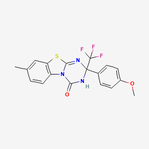 2-(4-methoxyphenyl)-8-methyl-2-(trifluoromethyl)-3H-[1,3,5]triazino[2,1-b][1,3]benzothiazol-4-one