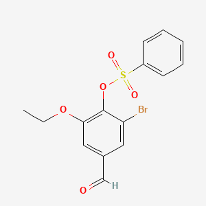 2-Bromo-6-ethoxy-4-formylphenyl benzenesulfonate