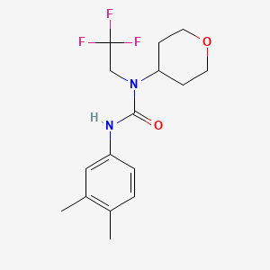 3-(3,4-dimethylphenyl)-1-(tetrahydro-2H-pyran-4-yl)-1-(2,2,2-trifluoroethyl)urea
