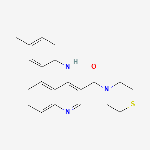 molecular formula C21H21N3OS B2503123 N-(4-METHYLPHENYL)-3-(THIOMORPHOLINE-4-CARBONYL)QUINOLIN-4-AMINE CAS No. 1359086-31-9