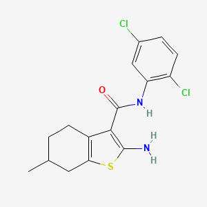 molecular formula C16H16Cl2N2OS B2503142 2-amino-N-(2,5-dichlorophenyl)-6-methyl-4,5,6,7-tetrahydro-1-benzothiophene-3-carboxamide CAS No. 588696-07-5