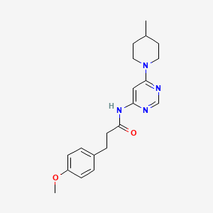 molecular formula C20H26N4O2 B2503150 3-(4-methoxyphenyl)-N-[6-(4-methylpiperidin-1-yl)pyrimidin-4-yl]propanamide CAS No. 1396563-32-8