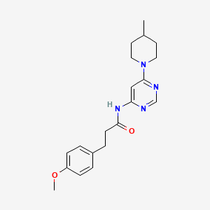 molecular formula C20H26N4O2 B2503150 3-(4-methoxyphenyl)-N-(6-(4-methylpiperidin-1-yl)pyrimidin-4-yl)propanamide CAS No. 1396563-32-8