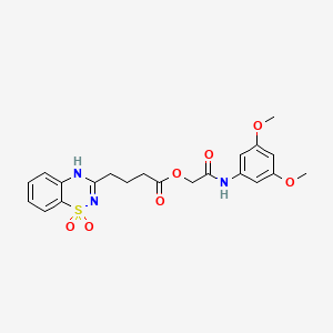 2-((3,5-dimethoxyphenyl)amino)-2-oxoethyl 4-(1,1-dioxido-2H-benzo[e][1,2,4]thiadiazin-3-yl)butanoate