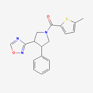 (3-(1,2,4-Oxadiazol-3-yl)-4-phenylpyrrolidin-1-yl)(5-methylthiophen-2-yl)methanone