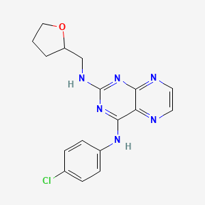 molecular formula C17H17ClN6O B2503177 N4-(4-chlorophenyl)-N2-[(oxolan-2-yl)methyl]pteridine-2,4-diamine CAS No. 946289-27-6