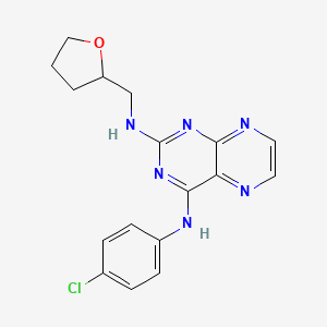 (4-Chlorophenyl){2-[(oxolan-2-ylmethyl)amino]pteridin-4-yl}amine