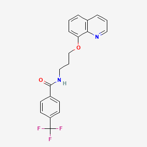 N-(3-(quinolin-8-yloxy)propyl)-4-(trifluoromethyl)benzamide