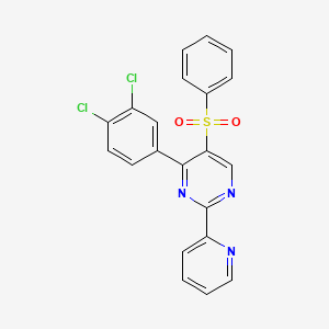 4-(3,4-Dichlorophenyl)-5-(phenylsulfonyl)-2-(2-pyridinyl)pyrimidine