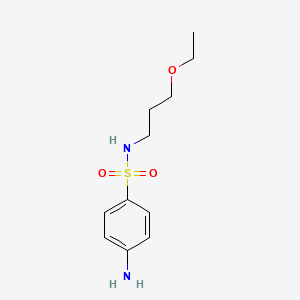 molecular formula C11H18N2O3S B2503245 4-amino-N-(3-ethoxypropyl)benzenesulfonamide CAS No. 931374-67-3