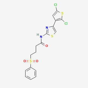 N-(4-(2,5-dichlorothiophen-3-yl)thiazol-2-yl)-4-(phenylsulfonyl)butanamide
