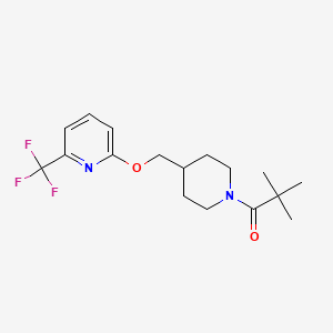 2,2-Dimethyl-1-[4-[[6-(trifluoromethyl)pyridin-2-yl]oxymethyl]piperidin-1-yl]propan-1-one