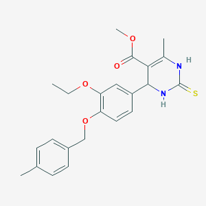 molecular formula C23H26N2O4S B2503264 methyl 4-{3-ethoxy-4-[(4-methylphenyl)methoxy]phenyl}-6-methyl-2-sulfanylidene-1,2,3,4-tetrahydropyrimidine-5-carboxylate CAS No. 526189-38-8