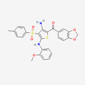 (3-Amino-5-((2-methoxyphenyl)amino)-4-tosylthiophen-2-yl)(benzo[d][1,3]dioxol-5-yl)methanone