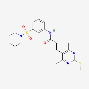 3-(4,6-dimethyl-2-methylsulfanylpyrimidin-5-yl)-N-(3-piperidin-1-ylsulfonylphenyl)propanamide