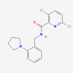 3,6-dichloro-N-{[2-(pyrrolidin-1-yl)phenyl]methyl}pyridine-2-carboxamide