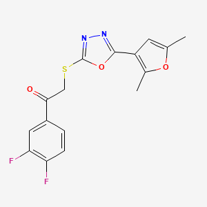 1-(3,4-Difluorophenyl)-2-((5-(2,5-dimethylfuran-3-yl)-1,3,4-oxadiazol-2-yl)thio)ethanone
