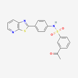 3-acetyl-N-(4-(thiazolo[5,4-b]pyridin-2-yl)phenyl)benzenesulfonamide