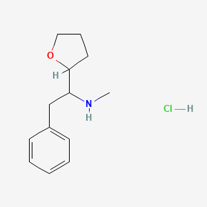 molecular formula C13H20ClNO B2503288 N-Methyl-1-(oxolan-2-yl)-2-phenylethanamine;hydrochloride CAS No. 92196-03-7