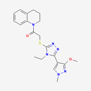 1-(3,4-dihydroquinolin-1(2H)-yl)-2-((4-ethyl-5-(3-methoxy-1-methyl-1H-pyrazol-4-yl)-4H-1,2,4-triazol-3-yl)thio)ethanone