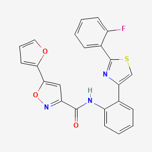 N-(2-(2-(2-fluorophenyl)thiazol-4-yl)phenyl)-5-(furan-2-yl)isoxazole-3-carboxamide