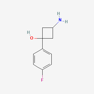 molecular formula C10H12FNO B2503319 3-Amino-1-(4-fluorophenyl)cyclobutan-1-ol CAS No. 1525483-21-9